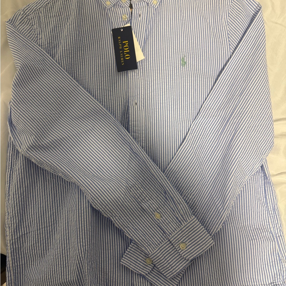 Polo by Ralph Lauren White and Blue Striped Shirt - size XL (women’s M)
